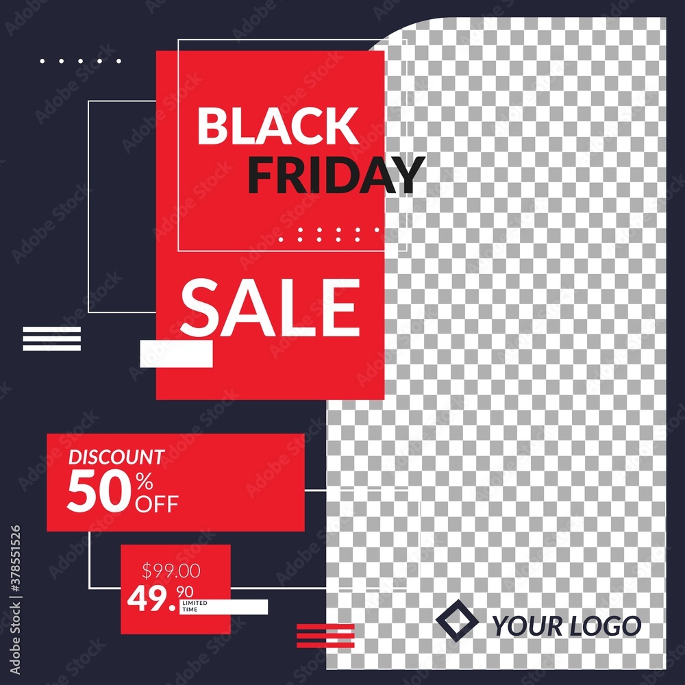 editable black friday modern sale banner for web, poster design template, vector illustrasion
