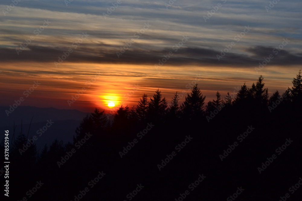 sunset in the mountains sunset in the mountains