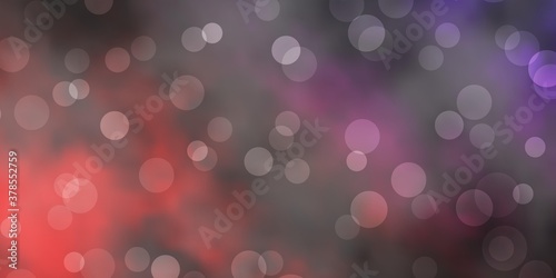 Dark Pink, Yellow vector background with spots. Abstract decorative design in gradient style with bubbles. New template for a brand book.