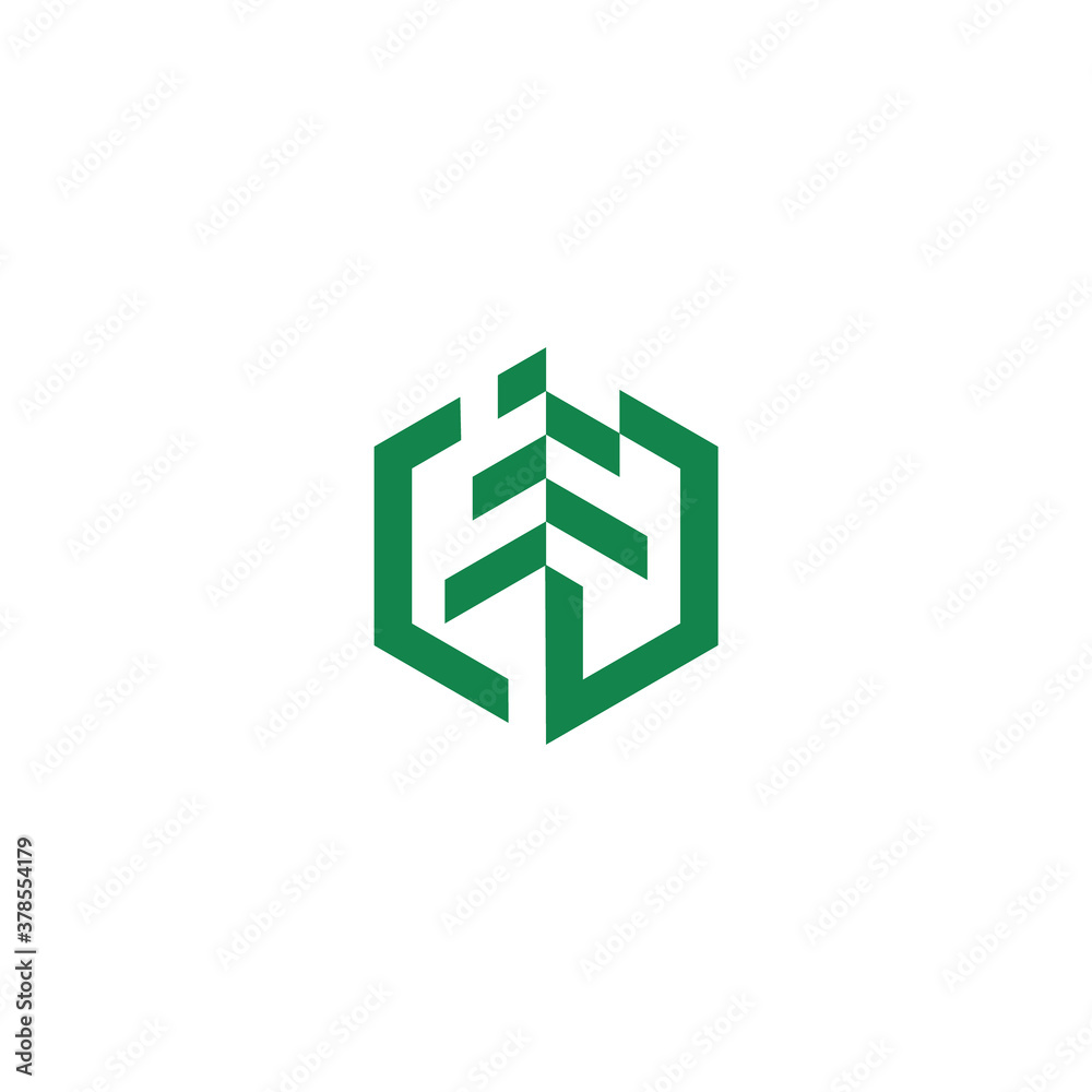 logo of a tree inside a hexagon logo of a tree inside a hexagon