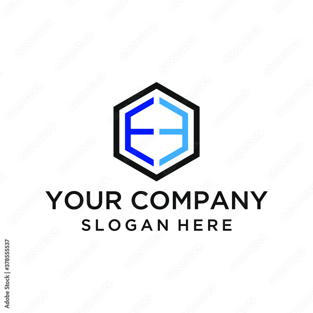 Hexagon EE letter logo Hexagon EE letter logo
