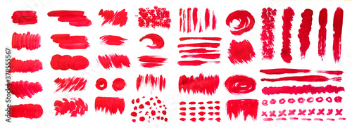 red brush strokes with watercolor paint