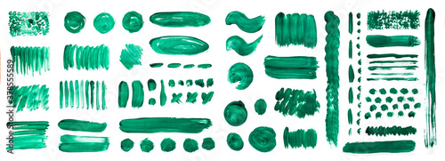 Green brush strokes with watercolor paint