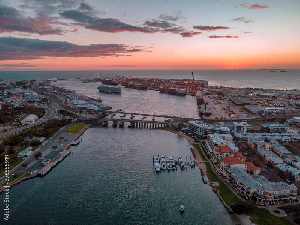 Fototapeta premium Sunset Landscape Photos in Fremantle Western Australia.