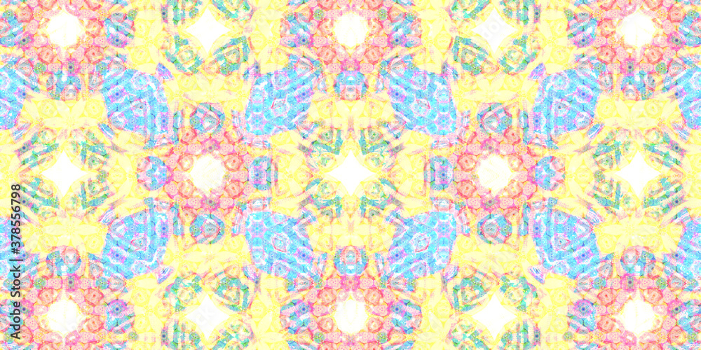 Kaleidoscope background pattern visible inside the eyelids when eyes closed	