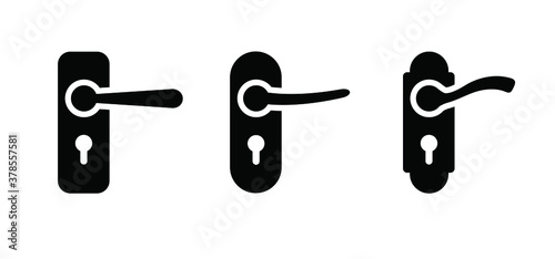 Doorknob with keyhole icon Vector sign Door knob front for close or open door Doorway key pictogram Exit or entry Home, house, hotel Inside, outside or lock, unluck privacy Flat Metal old door handle