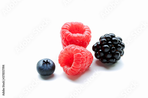 soft fruit group isolated on white background