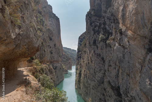 View of the Congost de Mont-rebei gorge in Catalonia, Spain in summer 2020 © martinscphoto