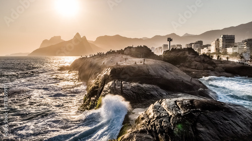 Arpoador Stone in Rio de Janeiro, a classical touristic place photo