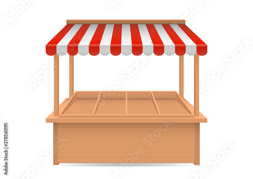 Vector realistic of empty market stall