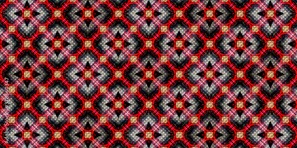 Kaleidoscope background pattern visible inside the eyelids when eyes closed	