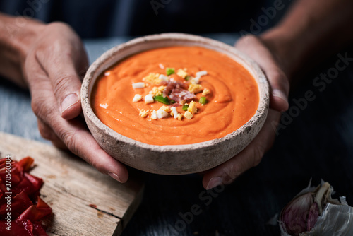 spanish porra antequerana, a cold tomato soup photo