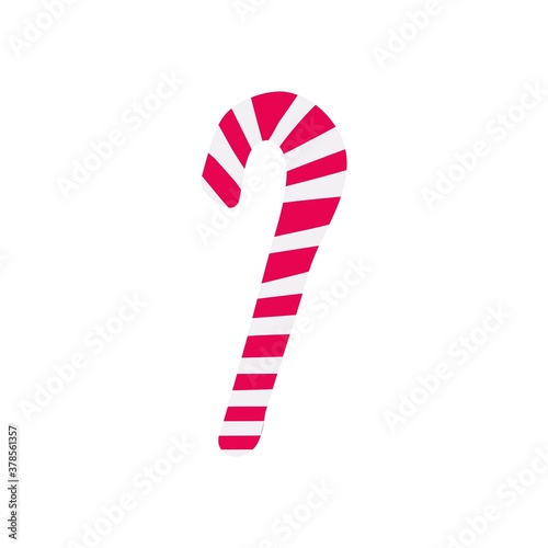 Festive candy in red and white stripes isolated. Holidays  traditions concept.