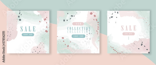 Social media post banner for fashion sale promotion. Square frame poster.