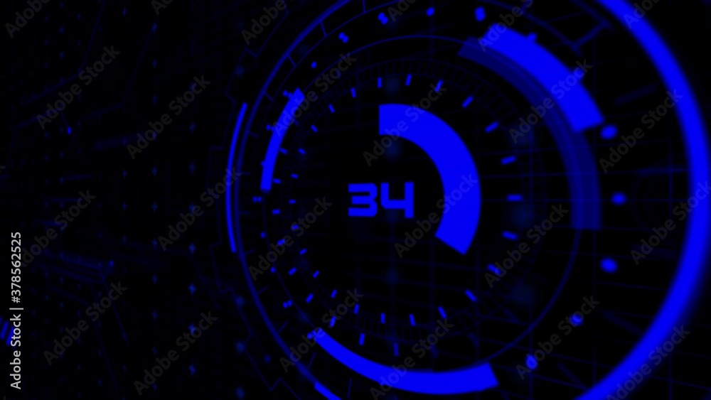 Sci fi hud digital background. Animation with loading hologram on black screen Sci fi hud digital background. Animation with loading hologram on black screen
