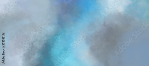 blue abstract watercolor background, sky with clouds  © Ravenzcore