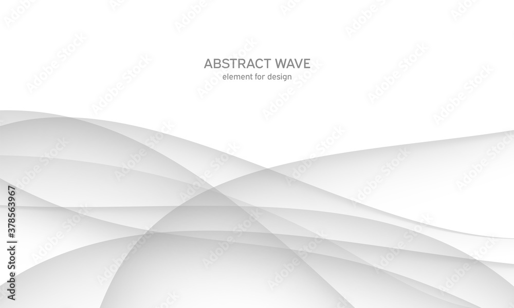 Obraz premium Abstract white background with smooth gray lines, waves. Modern and fashion. Gradient geometric. Vector illustration.