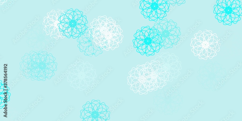 Light blue, green vector natural layout with flowers.