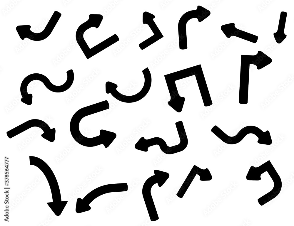 hand drawn arrows isolated on white background. hand drawn arrows isolated on white background.