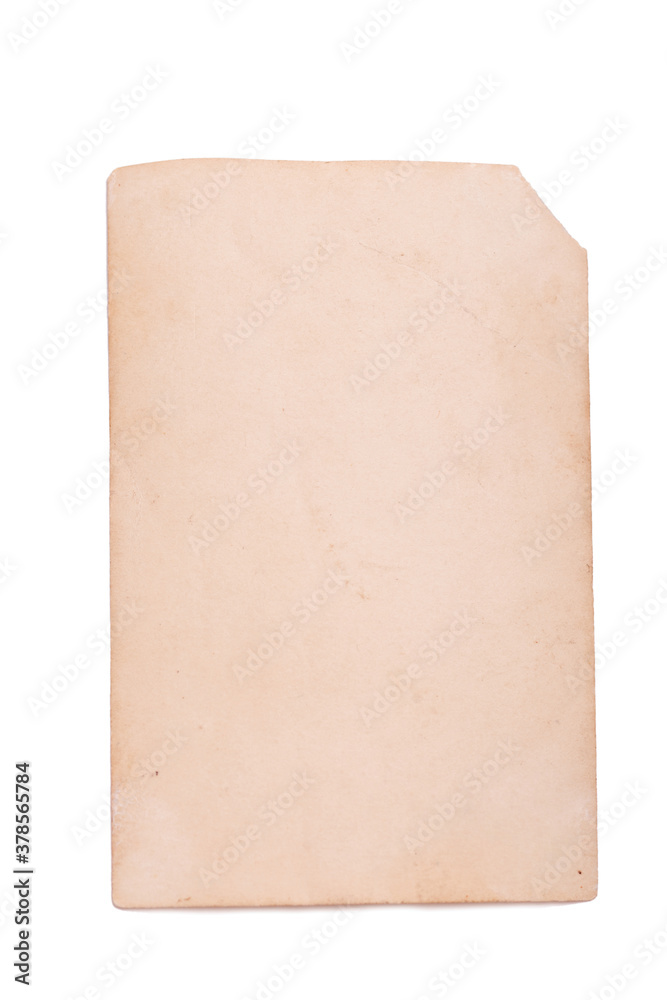 old photo paper texture isolated over white background