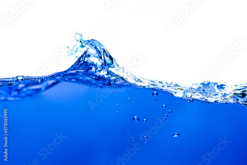 blue water wave and bubble