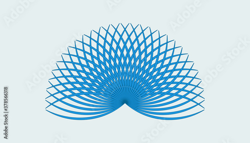 spring fan symbol blue