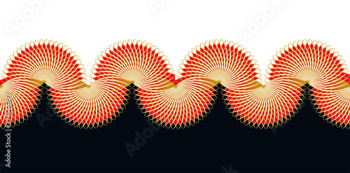 spring ribbons seamless gold red