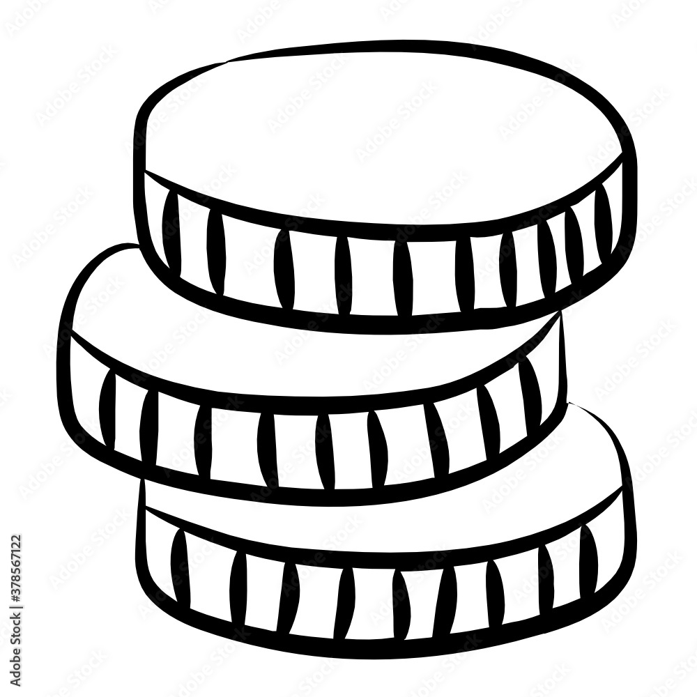 
A trendy icon of coins stack, editable linear vector 
