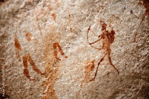 Close-up of Khoisan Rock painting in the Cederberg Conservancy photo