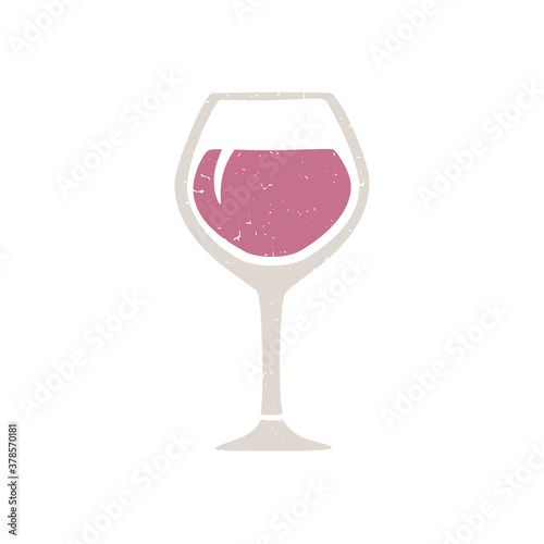Cute caption glass of red wine isolated on transparent background. Cozy pictogram original design. Vector hand drawn illustration