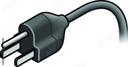 International AC power plug: US. Three pins with two flat pins.
