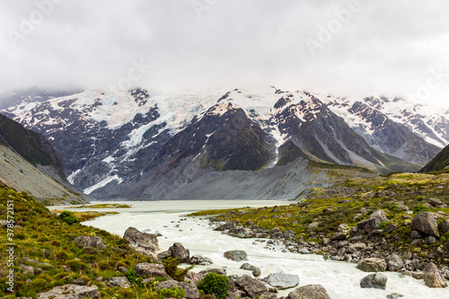 Valley of Lake Müller. Southern Alps, New Zealand