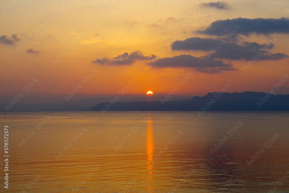Sunset and seascape in Okinawa, Japan