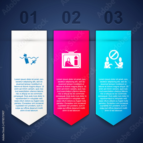 Set Problem pollution of the ocean, Stop plastic and . Business infographic template. Vector.