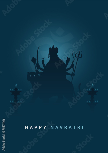Happy Navratri Minimal Poster-Vector