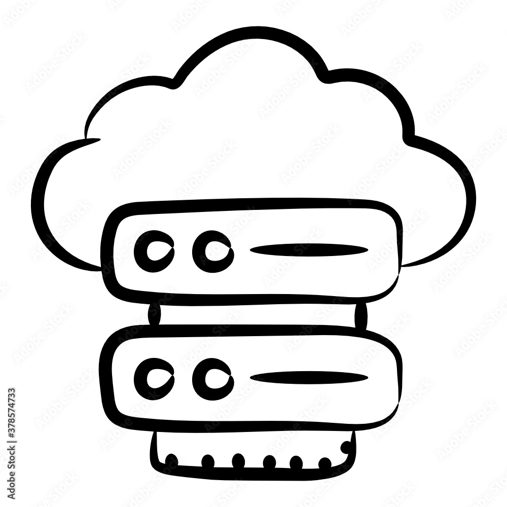 An icon of cloud dataserver in editable linear style
An icon of cloud dataserver in editable linear style