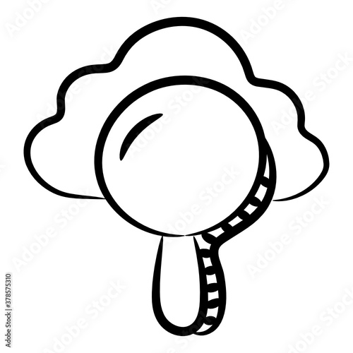 
A style of cloud search in editable line style, cloud computing 
