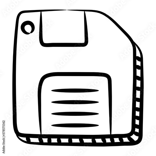 
Floppy disc icon in line vector design.
