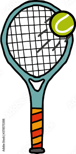 colorful hand drawn vector tennis racket
