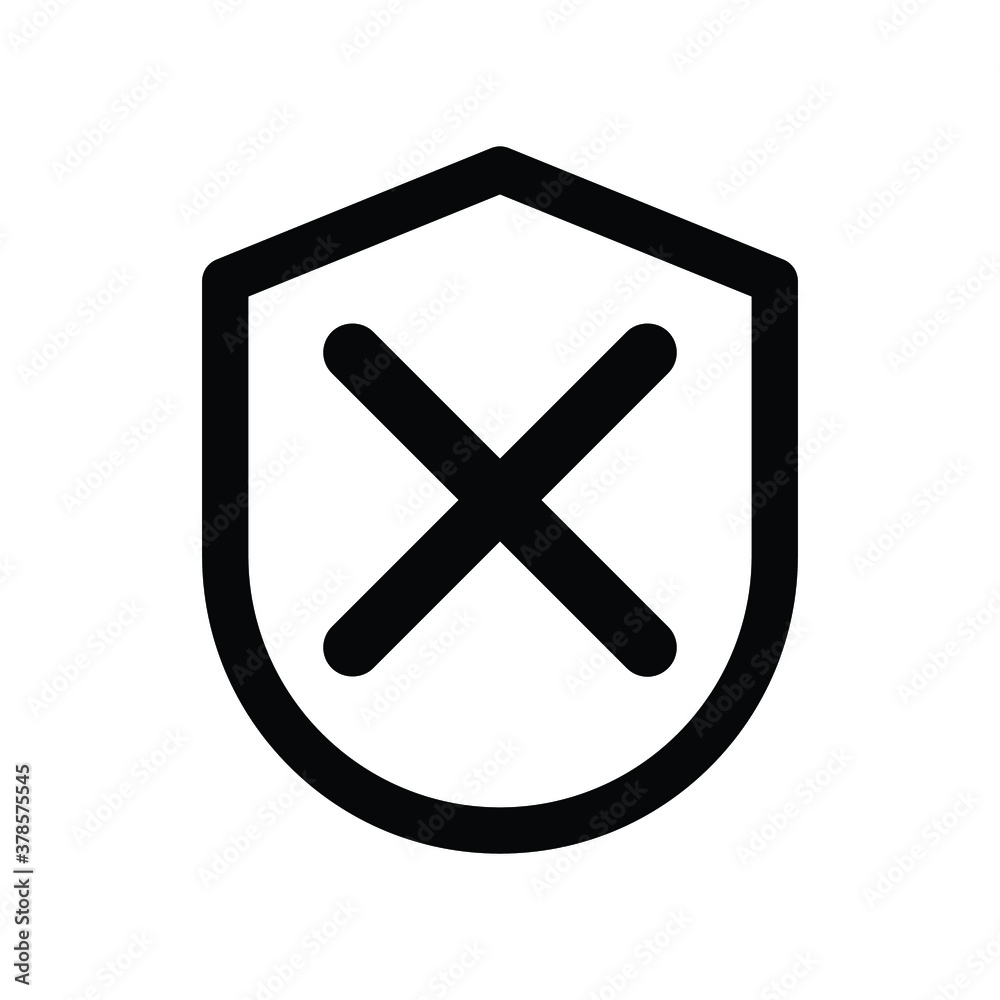 Obraz premium Shield Cross Glyph Icon