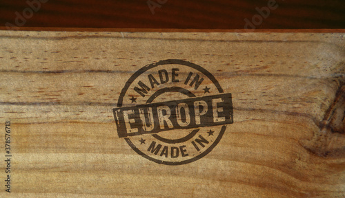 Made in Europe EU stamp and stamping