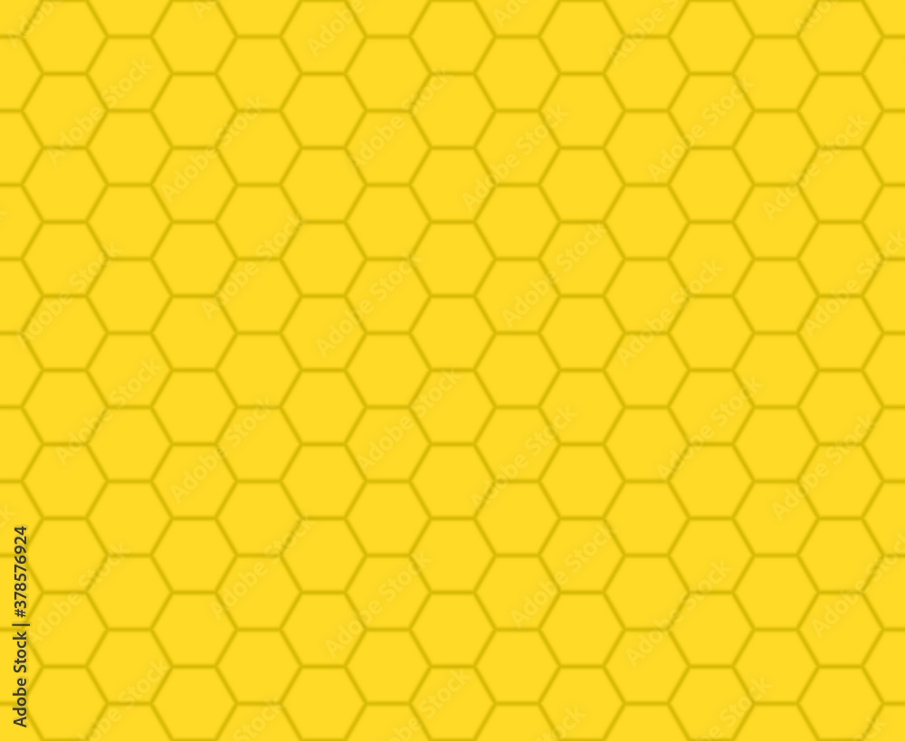 Yellow honeycomb mosaic. Yellow hexagon tiles background. Seamless vector illustration. Print for wrapping, web, fabric, surface, wrapping, scrapbooking, etc. 