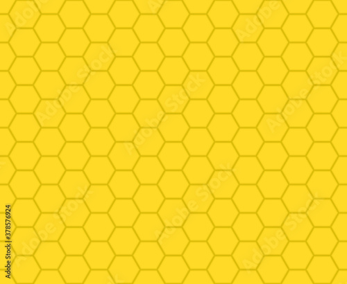 Yellow honeycomb mosaic. Yellow hexagon tiles background. Seamless vector illustration. Print for wrapping, web, fabric, surface, wrapping, scrapbooking, etc. 