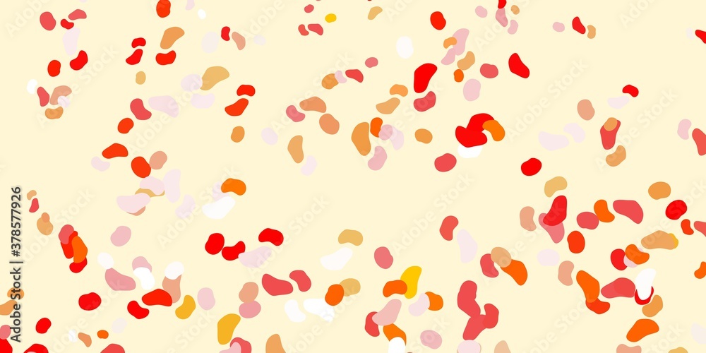 Light red, yellow vector backdrop with chaotic shapes. Light red, yellow vector backdrop with chaotic shapes.