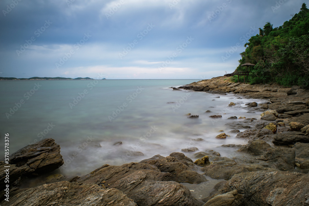 Beautiful rock beach at Khao Leam Ya National Park Rayong Province ,Thailand