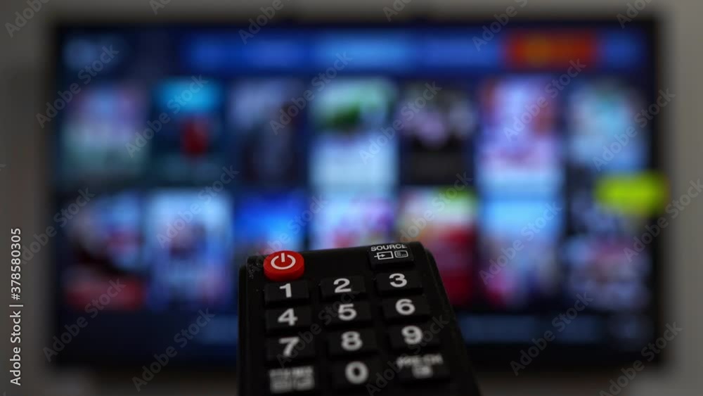Remote control pointing on Smart TV. Remote control pointing on Smart TV.
