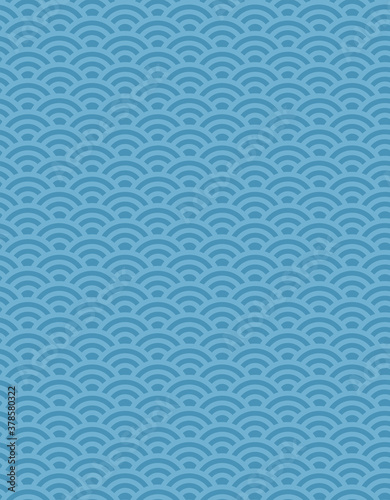 Seamless Traditional japanese seigaiha ocean wave pattern. Flat vector illustration.