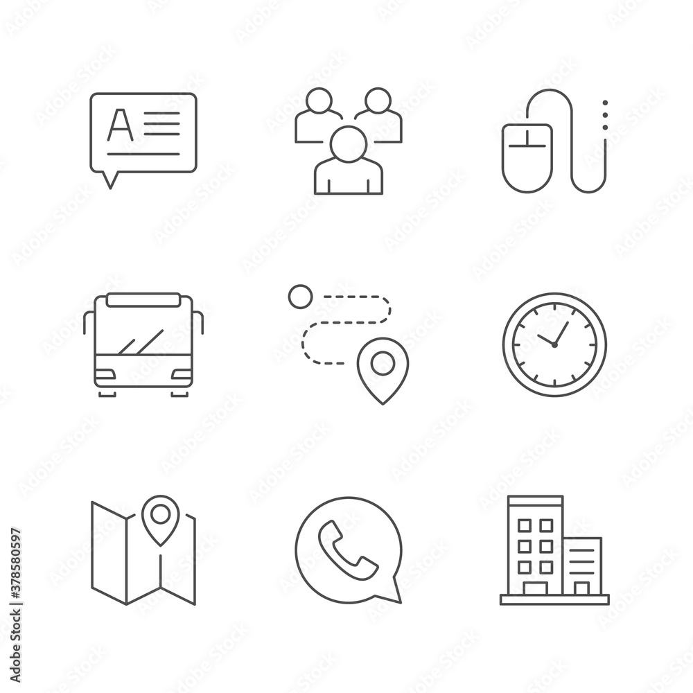 Set line icons of contact us Set line icons of contact us