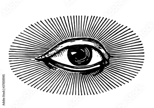 Human Vintage eye sunburst