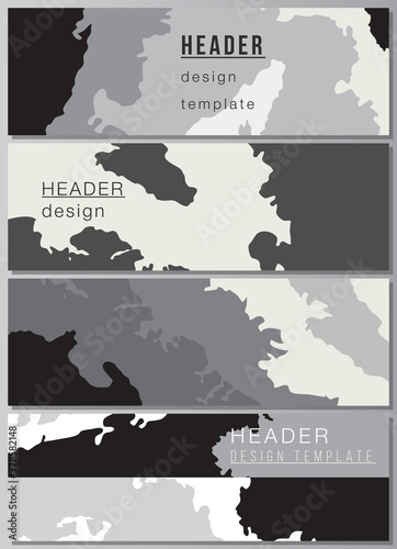 Vector layout of headers, banner design templates for website footer design, horizontal flyer design, website header backgrounds. Landscape background decoration, halftone pattern grunge texture.